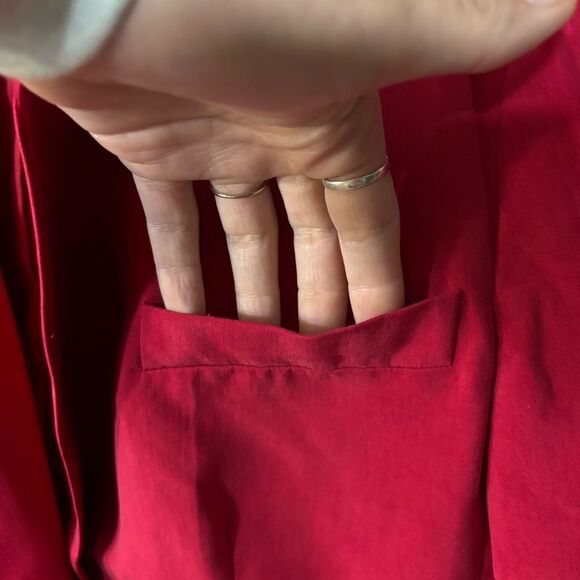 Talbots 100% silk vintage Red Blazer Structured Suit Jacket size 6 pinkish red - Picture 6 of 10